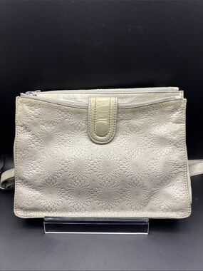 HOBO Cream Textured Leather Crossbody Bag